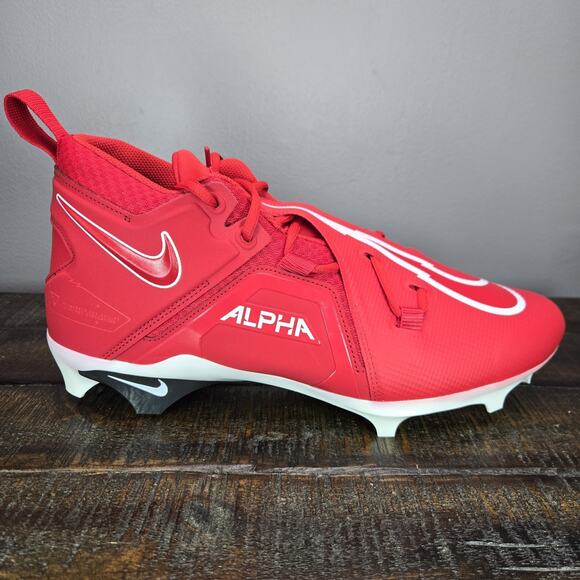 NEW Nike Alpha Menace Pro 3 Mens Size 12 Cleats University Red White CT6649-616